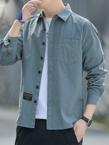 ROMON | Lormen Mens Long Sleeve Cotton Shirt Spring Summer New Style Casual Loose Business Outerwear Jacket For Young Men