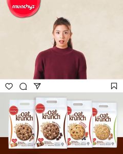 Makanan Ringan / Snack Impor Malaysia Munchy Oat Krunch 208 Ml dan 390 Ml Varian Strawberry Blackberry Dark Chocolate Nuttty Chocolate Chunky Hazelnut