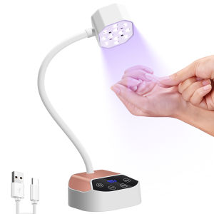 DianaBeauty Wireless Nail Lamp With Auto Sensing & Touch Screen 12 LEDS LED UV Nail Dryer Rechargeable 360° Bendable Table Lamp
