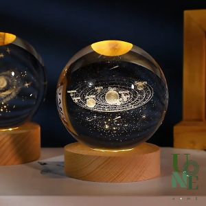 UoneHome พร้อมส่ง H121 โคมไฟคริสตัลเรืองแสงอวกาศ ดาวเคราะห์ พร้อมกล่องสวยงาม โคมไฟแต่งห้องมินิมอล โคมไฟตั้งโต๊ะ ของขวัญ