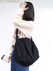South korea Female Student Fashion Canvas Bag Casual Shoulder Messenger Bag Ins New Simple One-Shoulder Shopping Big Bag Fashion