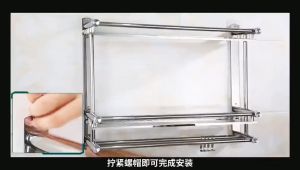 3 Layer Wall Mounted Towel Rack Stainless Steel Bathroom Shelf Organizer Towel Holder Toilet Space Storage Rack