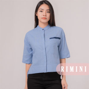 RIMINI - Atasan Cewe Kemeja Casual Garis Berlengan XS-XL - Rayven Top 66015