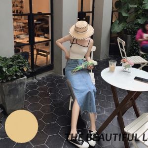 LKfashion รุ่นใหม่ กระโปรงยีนส์แฟชั่น กระโปรงยีนส์เกาหลี สไตล์วินเทจ แหวกข้างโชว์เซ็กซี่ รีบกดสั่งกัน สำหรับผู้หญิง