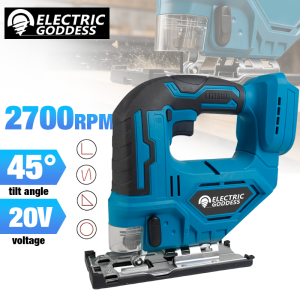 Electric Goddess Cordless Electric Jig Saw 3 Speed Electric Woodworking Cutting Power Tool Curved Saw For Makita 18V Battery Pin