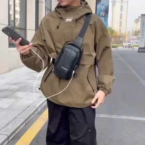 KENBAGS#139 CHESTBAG AND CROSSBODYBAG LEATHER MATERIAL WITH MULTI-COMPARTMENTS