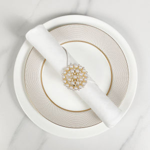 Pure Cotton Napkins Nordic Style Hotel Restaurant Western Dining Table Cloth No Shedding Flower Folding Ring Home Textile
