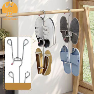 [Warm Homie] Stainless Steel Shoe Hanger Drying Rack Windproof Shoes Storage Hook  Multifunctional Non-slip Hanging Shelf