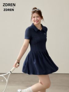 ZHANGDAREN | Đầm Polo Dáng Preppy Cao Cổ Giảm Cân Size Lớn