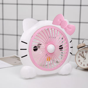 พัดลมตั้งโต๊ะแบบพกพาขนาดเล็กสำหรับผู้หญิง สำหรับหอพักนักเรียน สำหรับโต๊ะทำงาน สำหรับใช้ในบ้าน สำหรับห้องนอน สไตล์การ์ตูน