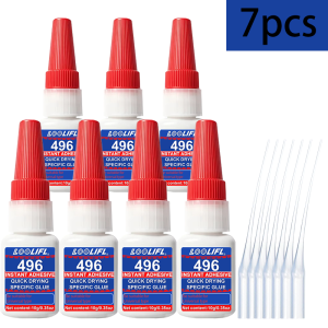 LOOLIFL | Loolifl496 Instant Glue 70g Universal Super Glue Fast-Drying Cyanoacrylate Adhesive Strong Bond Multi-Purpose Metal Repair Glue for Plastic Rubber Ceramic Wood DIY Crafts Industrial Use Home Maintenance 1-7 Pieces Optional
