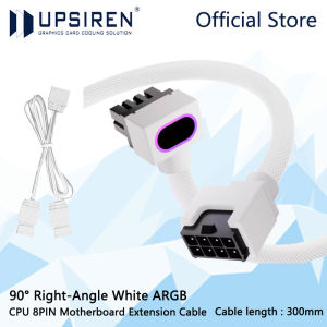 UPSIREN CPU 8PIN Motherboard Extension Cable ARGB PC Cable with 5V 3Pin18AWG 90° Right-Angle DesignMale-to-Female Connectors