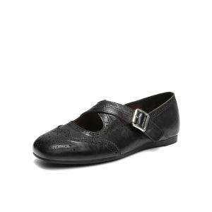 Belle | Buckle Leather Brogue Mary Janes Shoes