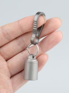 Portable Titanium Stainless Steel Medicine Box Compact Drug Storage Container Moisture Proof With Keychain for Home Organization