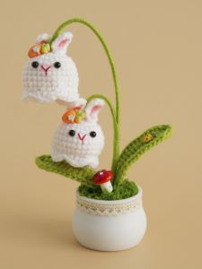 Handwoven Cute Animal Potted Plant Desktop Decoration 3D Simulation Greenery Furniture Accessories New Arrival Plush Material