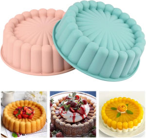 Silicone Round Cake Mold Air Fryer Mat Silicone Mat Baking Tray High Temperature Resistant DIY Baking Mold