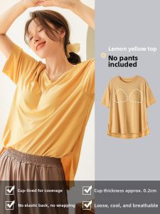 TONERCE | Chest Pad Ice Silk Cooling Short Sleeve Wearable Home Pajamas
