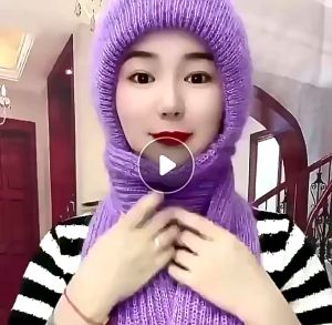 Womens ear protection scarf integrated hat/thick fleece knitted hat One Piece Knited Caps Warm