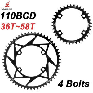 WUZEI Road Bike Chainring 4 Bolts Chainwheel 110 BCD Sprocket Narrow Wide Stars 110BCD Bicycle Crown for Shimano 105 R7000 R8000