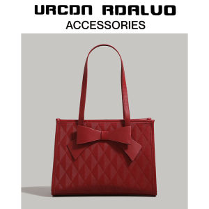 UR Bride Tote Bag Diamond Pattern Commuter Womens Bag Wedding New 2025 Large Capacity Underarm Single Shoulder Bag