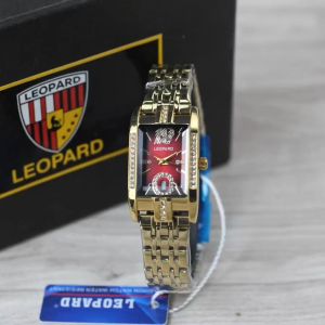 Jam Tangan Wanita Leopard 3327 Tali Rantai Tanggal Aktif Analog Original