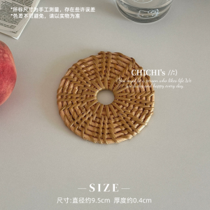 Simple round Heat Resistant Dining Mat Wooden Style Home Kitchen Table Plate Mat Anti-Scalding Pad Circular Tablecloth