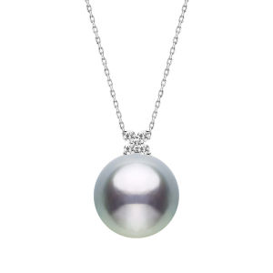 Helas | Pearl Butterfly Flower 14K White Gold Necklace