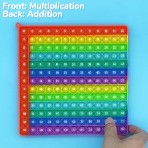 Multiplication Games Addition Chart Fidget Toys 12x12&12+12 Times Table Math Practice Activity Montessori Educational Toys