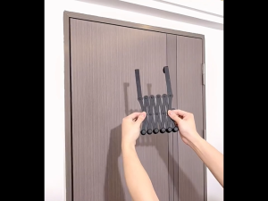 Stainless Steel Retractable Over The Door HookDoor Back Towel Rack for Hanging Coats Clothes Hats Robes