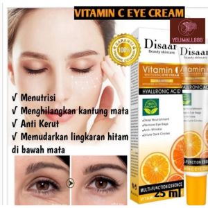 Krim Mata Eye Cream DISAAR Serum Penghilang Mata Panda Vitamin C Whitening Penghilang Kantung Mata Anti Bengkak Mencerahkan Perawatan Kulit Kecantikan Mata 25 ml   Krim mata Vitamin C penghilang pemutih lingkaran hitam kantung mata garis-garis halus Serum