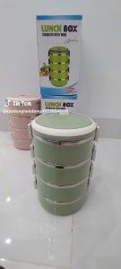 Hộp cơm giữ nhiệt 4 tầng lúa mạch lõi inox - cặp lồng giữ nhiệt cà men giữ nhiệt tiện lợi an toàn vệ sinh phù hợp đi học đi làm văn phòng