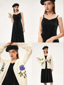 SEIFINI | Elegant Silk Velvet Strap Dress