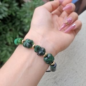 Q525 Vòng cáp lu thống ngũ điếu 2 cỏ 4 lá tỳ hưu Cẩm Thạch Sơn Thủy không kén mệnh - Phong Thuỷ TUDO P