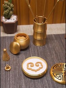 Dụng cụ đốt trầm hương đồ đốt trầm hương bằng đồng nguyên khối cao cấp loại 1 bộ 12 món