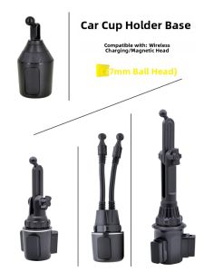 Car Mounted Phone Holder Navigation Stand Cup Holder Position Wireless Charging Ball Head Water Cup Mouth Seat Fixed Support