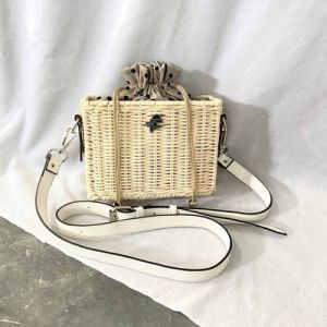 PSBN - Lucia Rattan Bag Tas Rotan Tas Selempang Wanita Sling Bag Tas Bahu Wanita bahu cewe tas kekinian 2022 unik handmade tas hangout tas pantai selempang remaja tas korean mini tas hp kecil Tas Rotan Bali Rotan bulat Tas Rotan kotak