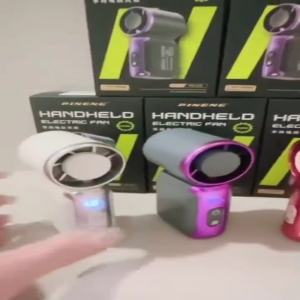 NEW Pineng PN-810 Portable Mini Handled Pocket Fan Rechargeable Strong Fan Digital Display Speed