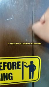 De-Sign Knock Before Entering 10x4" Sticker Signage Waterproof Sticker.