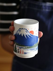 Japanese Style Ceramic Tea Cup Fan Home Bubble Tea Cup Soup Cup Mark Cup Home Use Water Cup Porcelain Glazed under Color