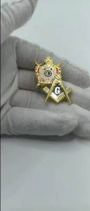 1.25 Inch High Quality Pin DEMOLAY & MASON Brooch