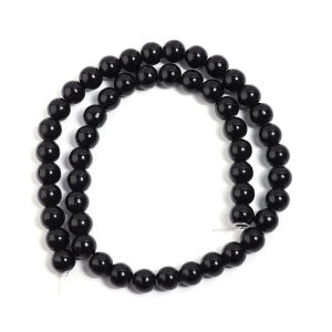 1 Strand Black Glass Round Beads 4/6/8/10/12mm Smooth Loose Spacer Bead for Jewelry Making DIY Handmade Charm Bracelets Necklace