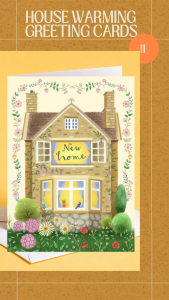 New Home Card - New Home | Classic Stone Cottage Floral Home Aesthetic | A6 Greeting Card | Free Envelope