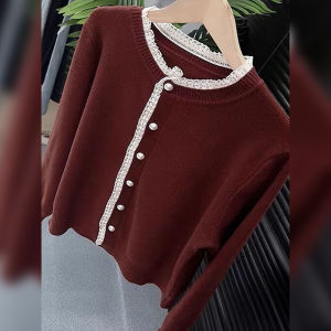 Elegant Stylish French Sophisticated Gentle Long Sleeve Knitted Sweater