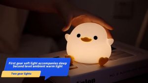 LED Night light Cute duck Cartoon animals Silicone lamp for children kid Touch Sensor Timing USB Rechargeable for birthday gifts