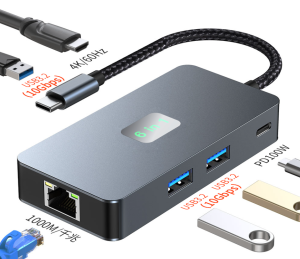 FC&EC HD 4K 60Hz Dual Display Multi-Screen 11-in-1 USB Hub Multi-Port Laptop Type-C Docking Station