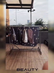 ราวตากผ้าสแตนเลส ราวตากผ้ากลางแจ้ง ราวตากผ้าท่อเหล็ก ประกอบง่าย ราวตากผ้า ราวตากผ้าสองเสา ราวตากผ้าทนทาน 1.5ม./1.8ม./2ม. มีให้เลือก 3 แบบ