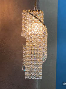 ห้องนอนโมเดิร์นหัวเตียงโคมระย้าห้องนั่งเล่นโคมไฟสร้างสรรค์ที่เรียบง่าย LED แสงหรูหราคริสตัลห้องรับประทานอาหารโคมระย้า