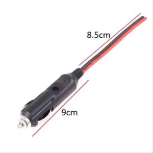 Dây cáp chuyển đổi (8.5cm) đầu nối phích cắm Nam 12V 10A cho xe hơi ô tô đầu cắm tẩu sạc có đèn LED đỏ