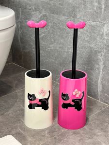 Long Handle Toilet Brush Set Household Cleaning No Dead Angle Cute Bathroom Scrubber Duster Grooming Kit Left Right Home