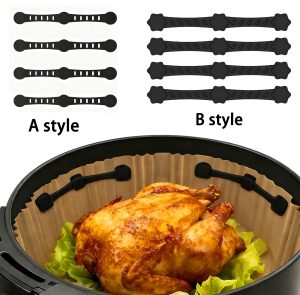 4pcs/set Silicone Air Fryer Magnets Hold Down Parchment Paper Liners Prevent The Paper Gasket Burning